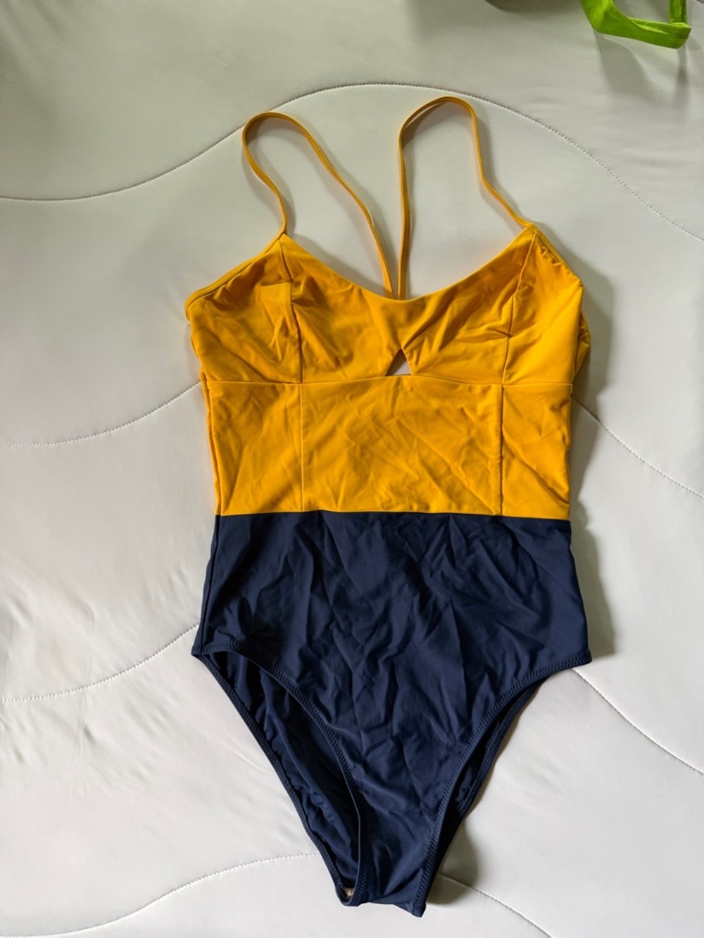 summersalt Two-Tone Yellow & Navy One-Piece Swimsuit
